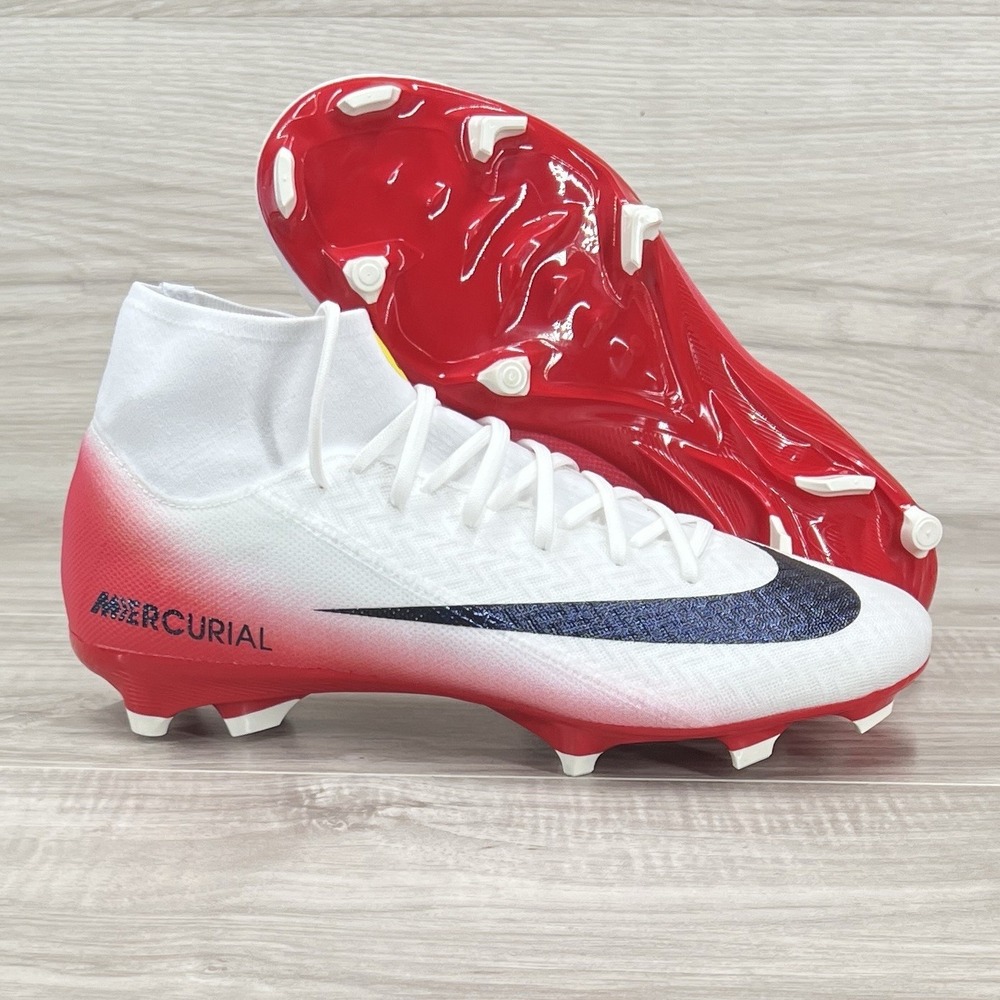 Nike Zoom Mercurial Superfly 10 Academy MG Men's Sz 9 White Red HJ7311-600